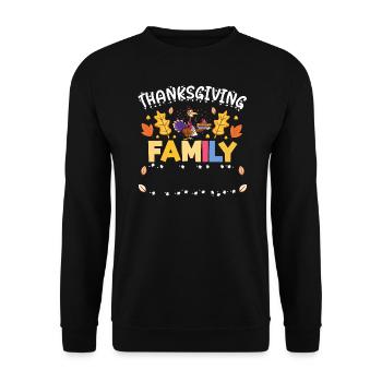 Thanksgiving-Familienbräuche - Unisex Pullover - Schwarz - Vorne - Alina (178cm) & Michal (187cm)