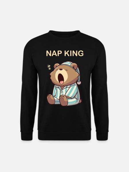 Nap King Sleeping Bear Pajamas Pajamas Tired - Unisex Sweatshirt - black