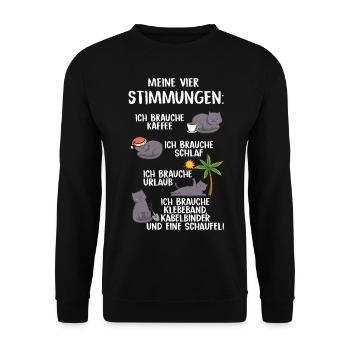 Meine Vier Stimmungen - Unisex Pullover - Schwarz - Vorne - Alina (178cm) & Michal (187cm)