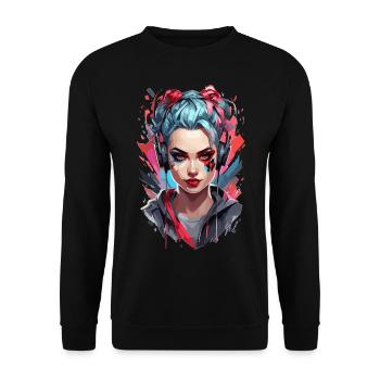 Gamer Girl : Style de survie - Sweat-shirt Unisexe - noir - Devant - Alina (178cm) & Michal (187cm)