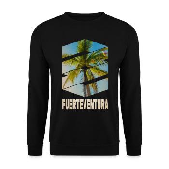 Fuerteventura Sommer Sonne Strand Meer Palmen - Unisex Pullover - Schwarz - Vorne - Alina (178cm) & Michal (187cm)