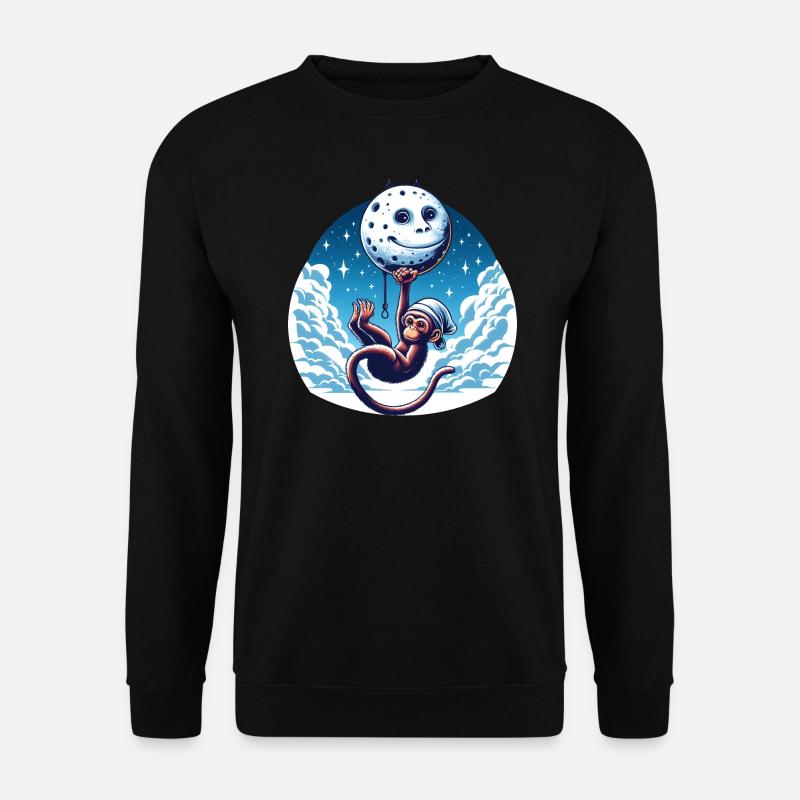 Monkey Moon Funny Animals - Unisex Sweatshirt - black