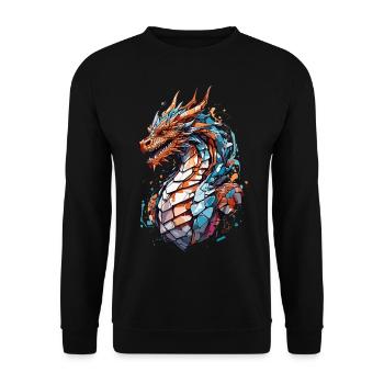 Mystic Monster: Magical Dragon's Eye - Unisex Sweatshirt - black - Front - Alina (178cm) & Michal (187cm)