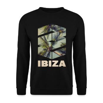 Ibiza Sommer Sonne Strand Meer Palmen Party - Unisex Pullover - Schwarz - Vorne - Alina (178cm) & Michal (187cm)