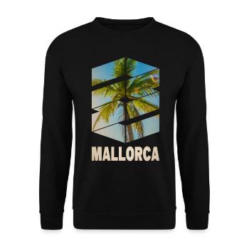 Majorque Été Soleil Plage Mer Palmiers Fête - Sweat-shirt Unisexe - noir - Devant - Alina (178cm) & Michal (187cm)