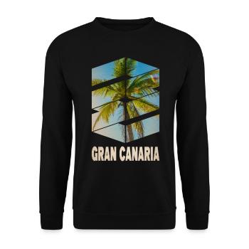 Gran Canaria Palm Trees Summer Sun Beach Sea - Unisex Sweatshirt - black - Front - Alina (178cm) & Michal (187cm)