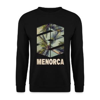 Menorca Spanien Sommer Sonne Strand Meer Palmen - Unisex Pullover - Schwarz - Vorne - Alina (178cm) & Michal (187cm)