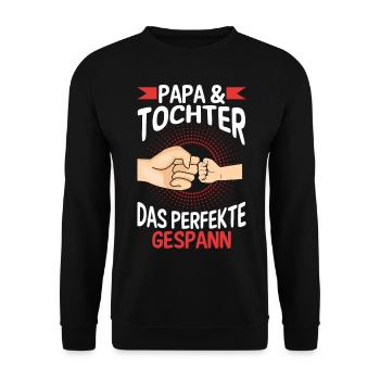 Papa Tochter Vater Familie Geschenk - Unisex Pullover - Schwarz - Vorne - Alina (178cm) & Michal (187cm)
