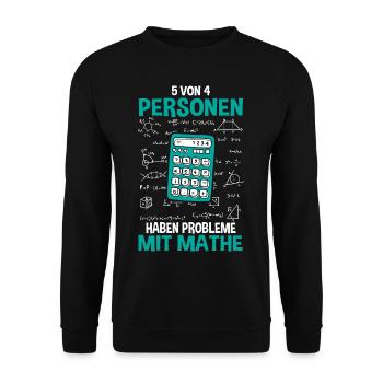 Mathe Mathematik Lehrer Rechner - Unisex Pullover - Schwarz - Vorne - Alina (178cm) & Michal (187cm)