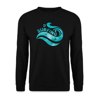 Surfing - Unisex Sweatshirt - black - Front - Alina (178cm) & Michal (187cm)
