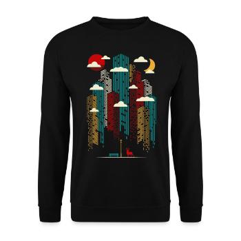 Abstract moderne - Urban modern colorful building - Unisex Sweatshirt - black - Front - Alina (178cm) & Michal (187cm)