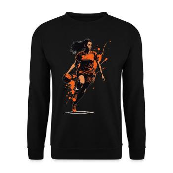 Handball Femme Streetwear Icône Ball Sports Look - Sweat-shirt Unisexe - noir - Devant - Alina (178cm) & Michal (187cm)