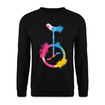 Einrad Fahren Zirkus Jonglieren - Unisex Pullover - Schwarz - Vorne - Alina (178cm) & Michal (187cm)