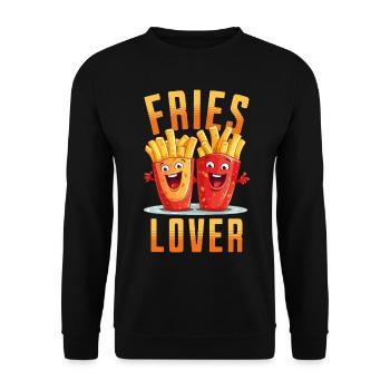 frites amour frise l’amant frits visage - Sweat-shirt Unisexe - noir - Devant - Alina (178cm) & Michal (187cm)