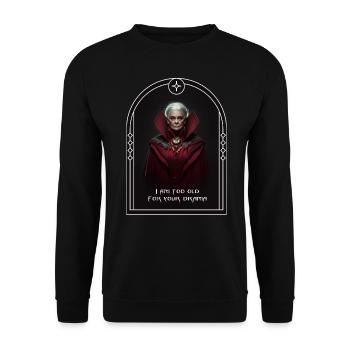 Wise woman - Unisex Pullover - Schwarz - Vorne - Alina (178cm) & Michal (187cm)