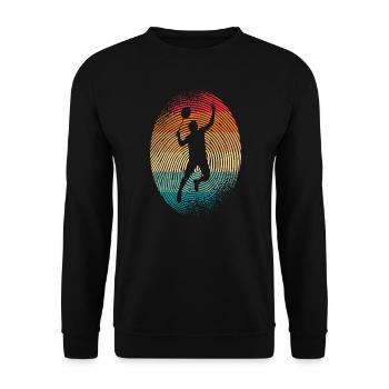 Badminton Player Fingerprint Badminton Badminton - Unisex Sweatshirt - black - Front - Alina (178cm) & Michal (187cm)