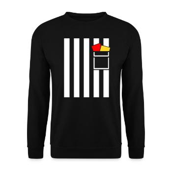 Schiedsrichter Kostüm Fußball Schiri Karneval - Unisex Pullover - Schwarz - Vorne - Alina (178cm) & Michal (187cm)