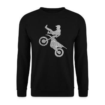 Dirt Biker Dirt Bike Fingerprint Motocross Boys - Unisex Sweatshirt - black - Front - Alina (178cm) & Michal (187cm)