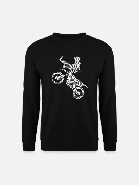 Dirt Biker Dirtbike Fingerabdruck Motocross Jungen - Unisex Pullover - Schwarz