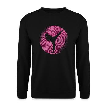 Taekwondo Martial Arts Fingerprint Women's Karate - Unisex Sweatshirt - black - Front - Alina (178cm) & Michal (187cm)