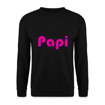 PAPY. FÊTE DES PÈRES. BONNE FÊTE PAPY. JE T'AIME. - Sweat-shirt Unisexe - noir - Devant - Alina (178cm) & Michal (187cm)