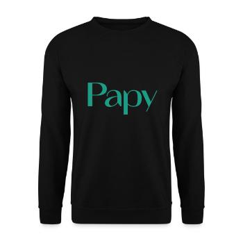 GRANDPA. FATHER's DAY. HAPPY BIRTHDAY GRANDPA. I LOVE YOU. - Unisex Sweatshirt - black - Front - Alina (178cm) & Michal (187cm)