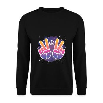 paix - Sweat-shirt Unisexe - noir - Devant - Alina (178cm) & Michal (187cm)