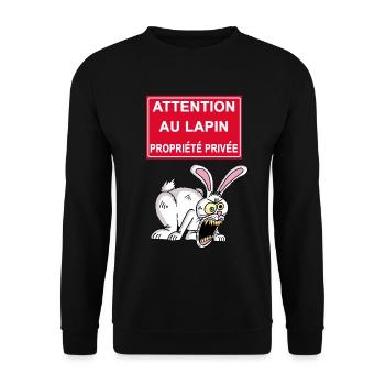 Attention au lapin blanc - Sweat-shirt Unisexe - noir - Devant - Alina (178cm) & Michal (187cm)