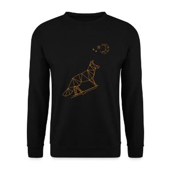 Métier en cristal de lune de nuit en origami - Sweat-shirt Unisexe - noir - Devant - Alina (178cm) & Michal (187cm)