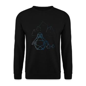 Origami penguin north pole ice crystal floe winter - Unisex Sweatshirt - black - Front - Alina (178cm) & Michal (187cm)