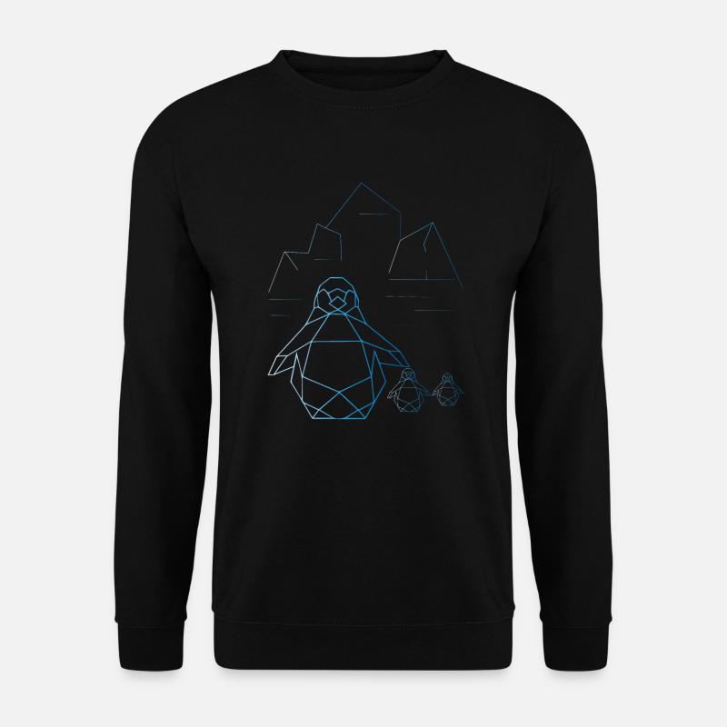 Origami Pinguin Nordpol Eis Kristall Scholle Winte - Unisex Pullover - Schwarz