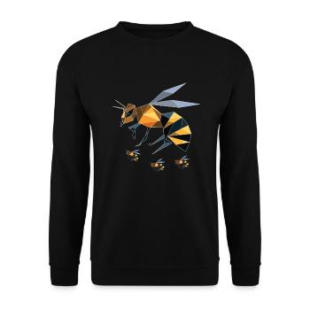 Origami bee wasp bumblebee insect crystal - Unisex Sweatshirt - black - Front - Alina (178cm) & Michal (187cm)