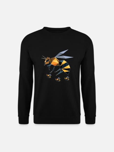 Origami abeille guêpe bourdon cristal insecte - Sweat-shirt Unisexe - noir