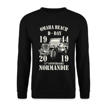 Omaha Beach D-Day 1944 - 2019 - Sweat-shirt Unisexe - noir - Devant - Alina (178cm) & Michal (187cm)