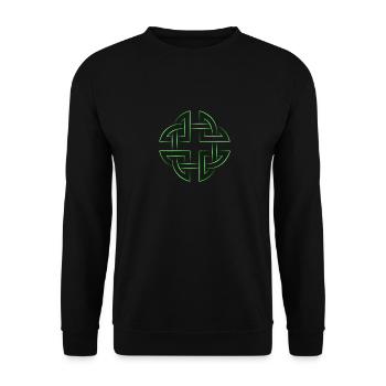 Noeud celtique Noeud celtique 7 vert fluo - Sweat-shirt Unisexe - noir - Devant - Alina (178cm) & Michal (187cm)