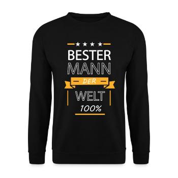 Bester Mann der Welt - Unisex Pullover - Schwarz - Vorne - Alina (178cm) & Michal (187cm)