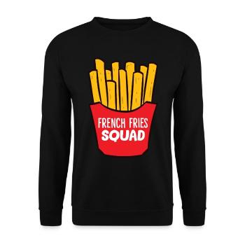 Pommes - French Fries Squad - Unisex Pullover - Schwarz - Vorne - Alina (178cm) & Michal (187cm)
