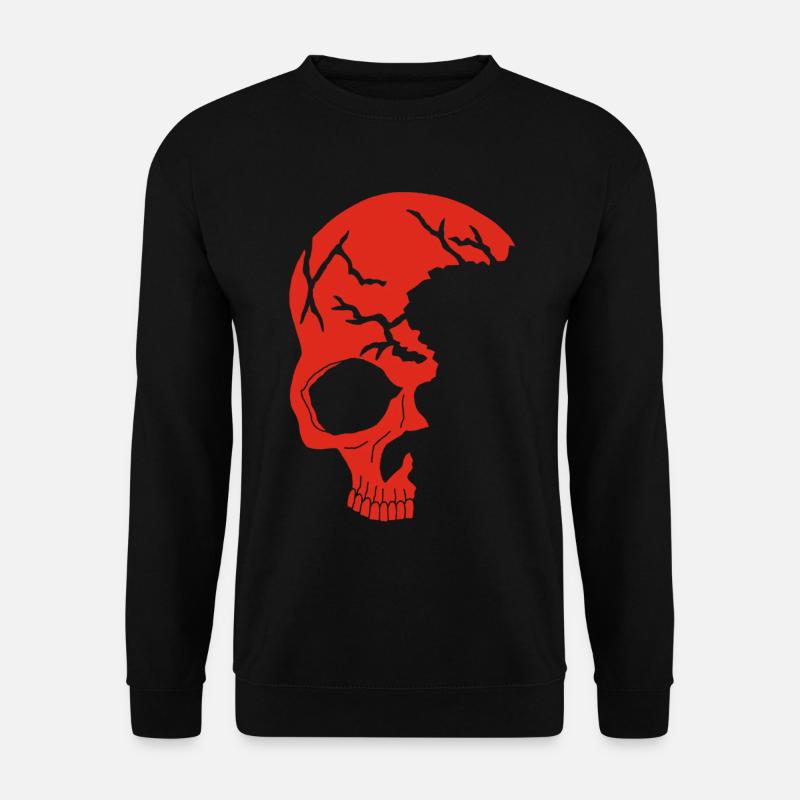 Red half-skull - Unisex Sweatshirt - black