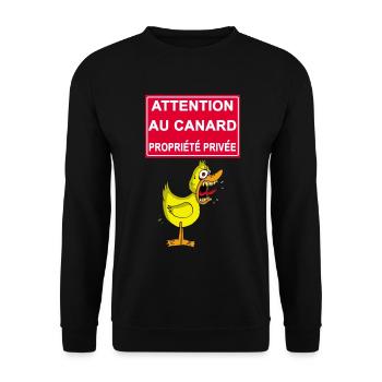Attention au canard jaune - Sweat-shirt Unisexe - noir - Devant - Alina (178cm) & Michal (187cm)