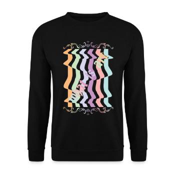 Abstrakte Kunst - Unisex Pullover - Schwarz - Vorne - Alina (178cm) & Michal (187cm)