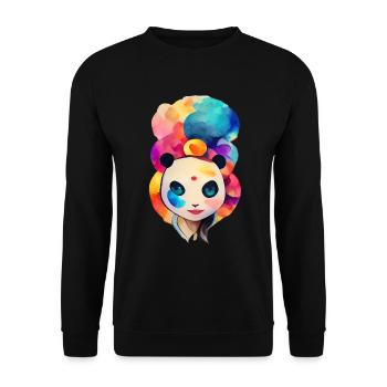 Femme panda mignonne colorée - Sweat-shirt Unisexe - noir - Devant - Alina (178cm) & Michal (187cm)