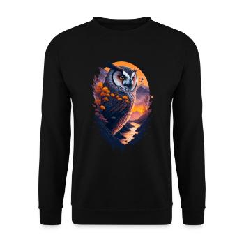 Beautiful owl - Unisex Sweatshirt - black - Front - Alina (178cm) & Michal (187cm)