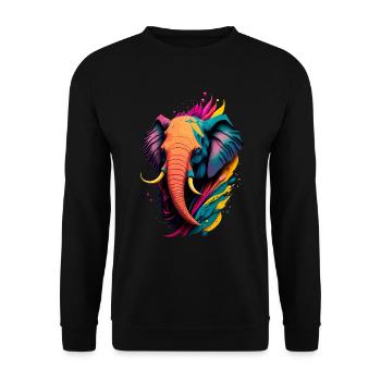 Colorful Elephant - Unisex Sweatshirt - black - Front - Alina (178cm) & Michal (187cm)