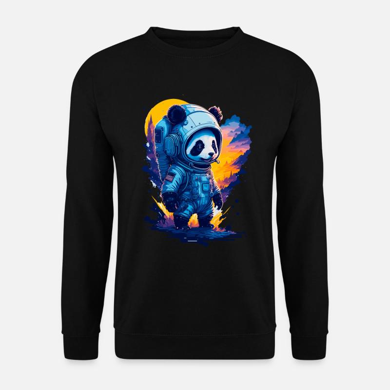 Cute Panda Astronaut - Unisex Sweatshirt - black