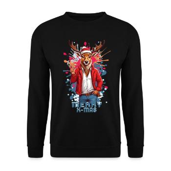 Cool Rudolph le renne - Sweat-shirt Unisexe - noir - Devant - Alina (178cm) & Michal (187cm)