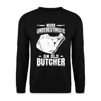 Grand-père boucher - Sweat-shirt Unisexe - noir - Devant - Alina (178cm) & Michal (187cm)