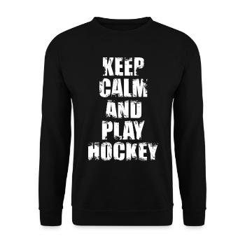 Keep Calm And Play Hockey - Unisex Sweatshirt - black - Front - Alina (178cm) & Michal (187cm)