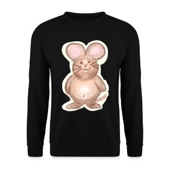 Mouse - Unisex Sweatshirt - black - Front - Alina (178cm) & Michal (187cm)