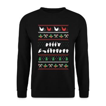 Merry Christmas - ASL American Sign Language I - Unisex Sweatshirt - black - Front - Alina (178cm) & Michal (187cm)