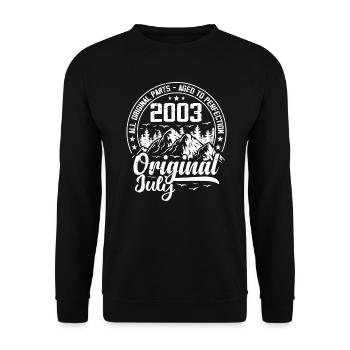 July 2003 Original:21 Year Old Birthday Gift - Unisex Sweatshirt - black - Front - Alina (178cm) & Michal (187cm)